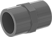 Image of Product. Cement Socket Female. Front orientation. Pipe and Fittings. CPVC Pipe Fittings for Chemicals, Straight Connectors, Cement Socket Female, Round Body.