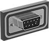 Image of Product. Front orientation. D-Sub Connectors. Washdown D-Sub Connectors, Straight Panel Mount Connectors, Plugs.