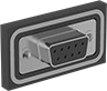 Image of Product. Front orientation. D-Sub Connectors. Washdown D-Sub Connectors, Straight Panel Mount Connectors, Sockets.