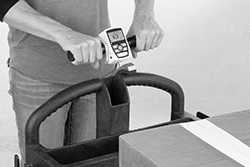 Image of ProductInUse. Shown with Curved Padded Attachment. Front orientation. Curved Padded Attachment. Ergonomics Testers.