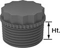 Image of Product. Front orientation. Contains Annotated. Protective Plugs. Screw In, For Round Holes, For Pipe, For Round Shapes, For Tapered-Thread Fittings , External 12-Point Drive.
