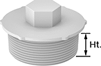 Image of Product. Front orientation. Contains Annotated. Protective Plugs. Screw In, For Round Holes, For Pipe, For Round Shapes, For Tapered-Thread Fittings , External Hex Drive.