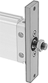 Image of ProductInUse. Front or Rear Flange Actuator Connection. Front orientation. Air Cylinder Mounts. Thin-Profile Flexible-Mount Nonrotating Air Cylinders, Rear-Flange Actuator Connection, Front-Flange Actuator Connection.