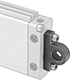 Image of ProductInUse. Front orientation. Air Cylinder Mounts. Thin-Profile Flexible-Mount Nonrotating Air Cylinders, Pivot-Bracket Actuator Connection.