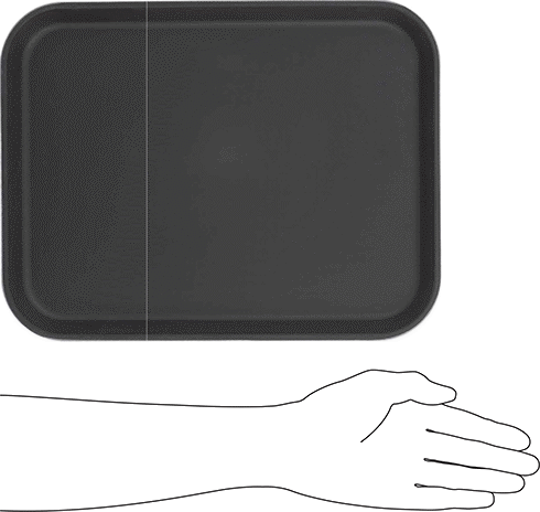 Image of Product. Side1 orientation. Contains SizingReference. Antislip Food and Beverage Fiberglass Pans, 10-5/8" Wide, 7/8" High.