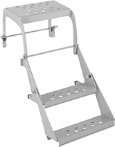 Image of Product. 3 Steps. Front orientation. Steps. Tire Steps, For Semi Truck Tires, Perforated Step, 3 Steps.