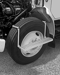 Image of ProductInUse. 1 Step. Front orientation. Steps. Tire Steps, Serrated Step, 1 Steps.