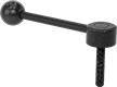 Image of Product. With Threaded Stud. Bottom orientation. Adjustable Handles. Heavy Duty Low-Profile Adjustable Handles, Threaded Stud.