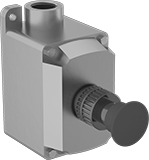 Image of Product. Front orientation. Push-Button Switches. Hazardous Location Enclosed Push-Button Switches, 1 Mushroom Push Button.