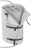 Image of ProductInUse. For 5-, 15-, 30-, and 55-Gal. Containers. Front orientation. Wraparound Coolers.