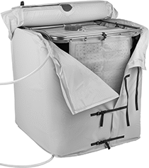 Image of ProductInUse. Front orientation. Wraparound Coolers. For 275 gal. Containers.