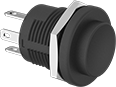 Image of Product. Tab Wire Connection. Front orientation. Tab Wire Connection. 16 mm Panel-Mount Push-Button Switches.
