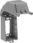 Image of Product. Front orientation. Outlet Box Covers. Protected While-in-Use Covers for Weatherproof Outlet Boxes, Locking Hasp, Opaque Flip-Down Cover, Vertical Flip-Down Cover.