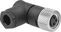 Image of Product. Front orientation. Metric Circular Connectors. M8 Connectors, 90° Elbow Sockets.
