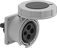 Image of Product. Front orientation. Power Connectors. IEC Pin-and-Sleeve Connectors, Female Receptacles.