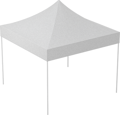 Image of Product. Front orientation. Pop-Up Tent, 10' Wide x 10' Deep, 4 Legs, White.