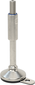 Image of Product. Front orientation. Sanitary Swivel Leveling Mount with Threaded Stud, Stay-Put, 1 Hole, 4-1/8" Long x 3/4"-10 Thread, 7-3/16" High.