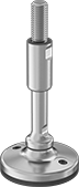 Image of Product. Front orientation. Leveling Mounts. Stay-Put Sanitary Vibration-Damping Swivel Leveling Mounts with Threaded Stud, Two Mounting Holes, With Cushion.