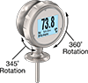 Sanitary RTD Probe Transmitters with Digital Display for Liquids and Gas