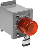 Image of ProductInUse. Red. Front orientation. Red. Push-Button Safety Covers, Removable.