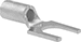 Image of Product. Noninsulated. Front orientation. Terminals, Ferrules, and Lugs. Twist-Resistant Block Spade Terminals, Noninsulated.