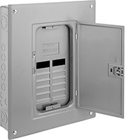 Image of Product. Front orientation. Circuit Breaker Boxes. Square D Homeline Secondary Circuit Breaker Boxes.