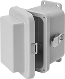 Image of Product. Front orientation. Electrical Enclosures. Watertight Enclosures, Raised Hinged Cover.