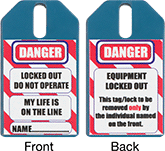 Image of Product. Front orientation. Contains Annotated, MultipleImages. Tags. Metal- and X-Ray-Detectable Lockout/Tagout Tags.