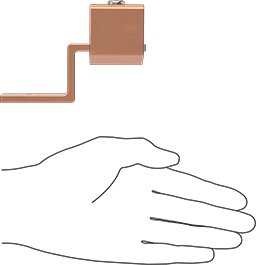 Image of Product. Side1 orientation. Contains SizingReference. Copper Set Screw Lug, Offset, for 4/0-500 MCM Wire Gauge.