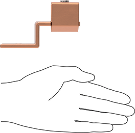 Image of Product. Side1 orientation. Contains SizingReference. Copper Set Screw Lug, Offset, for 4/0-500 MCM Wire Gauge.
