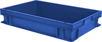 Image of Product. Blue. Front orientation. Blue. Metal- and X-Ray-Detectable Stackable Plastic Tote Boxes .