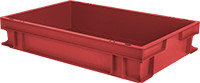 Image of Product. Red. Front orientation. Red. Metal- and X-Ray-Detectable Stackable Plastic Tote Boxes .