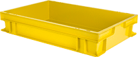 Image of Product. Yellow. Front orientation. Yellow. Metal- and X-Ray-Detectable Stackable Plastic Tote Boxes .