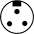 Image of Specification. 3 Poles with 0.55" Face Dia.. Front orientation. 3 Poles. Mini Connectors, Wire Lead Connection, 0.55" Diameter Face.