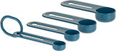 Image of Product. Front orientation. Measuring Spoons. Metal- and X-Ray-Detectable Plastic Measuring Spoon Sets.