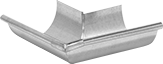 Image of Product. Front orientation. Gutters. Corners, Galvanized Steel, Outside Corner.