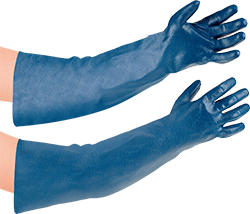 Image of Product. 23 5/8" Lg.. Front orientation. Contains MultipleImages. Gloves. Metal-Detectable Coated Work Gloves, Nitrile with Nitrile-Coated Full Hand, 23 5/8" Long.