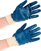 Image of Product. 10 5/8" Lg.. Front orientation. Contains MultipleImages. Gloves. Metal-Detectable Coated Work Gloves, Nitrile with Nitrile-Coated Full Hand, 10 5/8" Long.