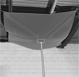Image of ProductInUse. Front orientation. Leak Drainage Tarps. Ceiling Leak Drainage Tarps.