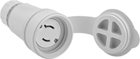 Image of Product. Front orientation. Power Connectors. Washdown Turn-Lock Connectors, Sockets with Attached Cover.
