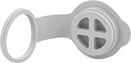 Image of Product. Front orientation. Electrical Connector Caps. Washdown Plug and Socket Electrical Connector Caps, For Sockets.