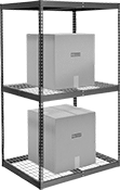 Image of ProductInUse. Front orientation. Shelving. Heavy Duty Wide and Deep Wire Shelving, Complete Units.