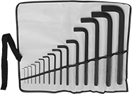 Image of Product. With Plastic Roll-Up Pouch. Front orientation. L-Keys. L-Key Sets, Plastic Roll-Up Pouch.