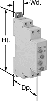 Image of Product. Front orientation. Contains Annotated. Timer Relays. DIN-Rail Mount Multifunction Timer Relays, 2 Circuits Controlled.