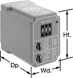 Image of Product. Relay Socket Mounting Location. Front orientation. Contains Annotated. Timer Relays. Multifunction Timer Relays, 2 Circuits Controlled, Relay-Socket Mount, 2.4" High.
