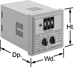 Image of Product. Relay Socket/Panel Mounting Location. Front orientation. Contains Annotated. Timer Relays. Multifunction Timer Relays, 2 Circuits Controlled, Relay-Socket/Panel Mount.