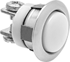 Image of Product. Front orientation. Doorbell Switches. Low-Voltage 16 mm Panel-Mount Push-Button Doorbell Switches, Projecting Snap In.