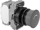 Image of Product. Front orientation. Push-Button Switches. Hazardous Location 30 mm Panel-Mount Push-Button Switches, Mushroom with Twist Reset.