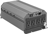 Image of Product. With 4 Outlets. Front orientation. Inverters. DC to AC Inverters, Single Phase—Screw-Terminal Input and  Plug-In Output, 4 Outlets.