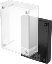 Image of Product. Front orientation. Electrical Enclosures. Clear-View Electronics Enclosures, Lift-Off Cover, Front View.